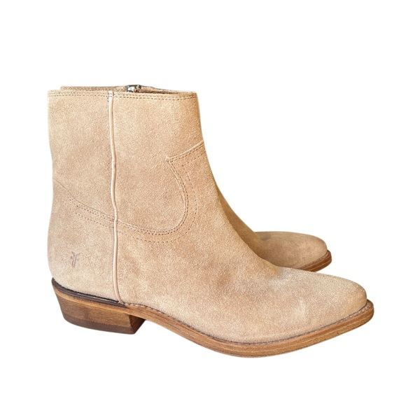 NEW Frye Billy Blush Rose Pink Suede Leather Western Cowboy Cowgirl Ankle Boots main image 3
